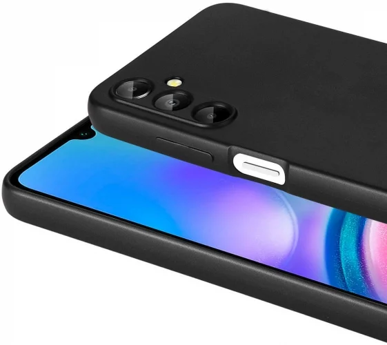 Samsung Galaxy A05s Kılıf İnce Mat Esnek Silikon - Siyah