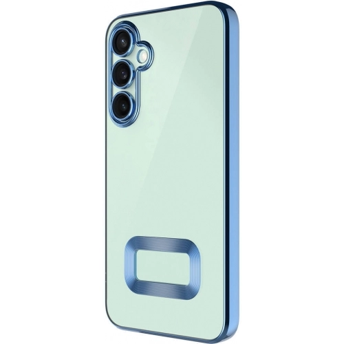 Samsung Galaxy A05s Kılıf Kamera Lens Korumalı Şeffaf Renkli Logo Gösteren Parlak Kapak - Koyu Mor