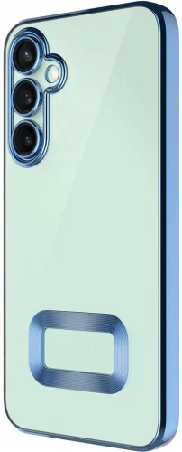 Samsung Galaxy A05s Kılıf Kamera Korumalı Silikon Logo Açık Omega Kapak - Sierra Mavi