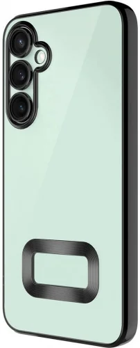 Samsung Galaxy A05s Kılıf Kamera Korumalı Silikon Logo Açık Omega Kapak - Siyah