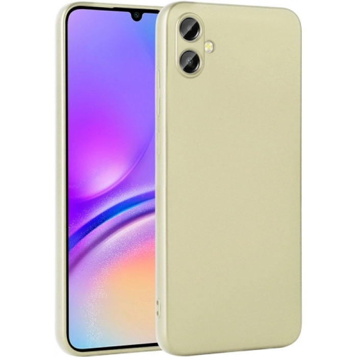 Samsung Galaxy A06 Kılıf İnce Soft Mat Renkli Esnek Silikon Kapak - Gold