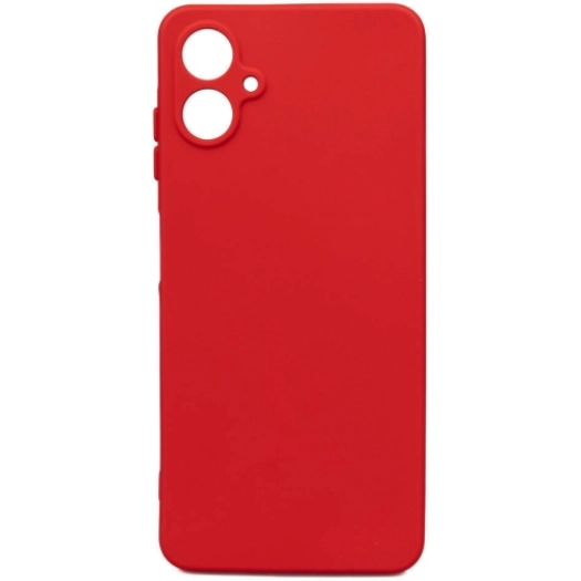 Samsung Galaxy A06 Kılıf Silikon Mat Esnek Kamera Korumalı Biye Kapak - Kırmızı