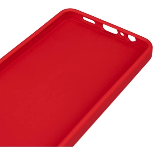 Samsung Galaxy A06 Kılıf Silikon Mat Esnek Kamera Korumalı Biye Kapak - Kırmızı