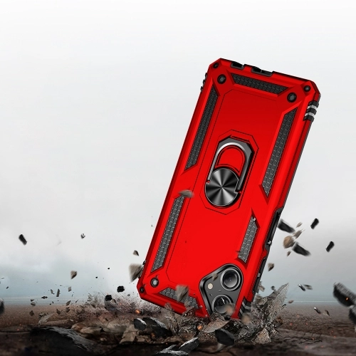 Samsung Galaxy A06 Kılıf Silikon Zırhlı Standlı Yüzüklü Mıknatıslı Tank Kapak - Siyah