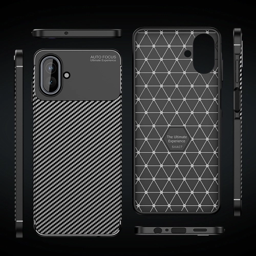 Samsung Galaxy A07 Kılıf Silikon Parmak İzi Bırakmayan Karbon Soft Negro Kapak - Siyah