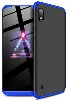 Samsung Galaxy A10 Kılıf 3 Parçalı 360 Tam Korumalı Rubber AYS Kapak  - Mavi - Siyah