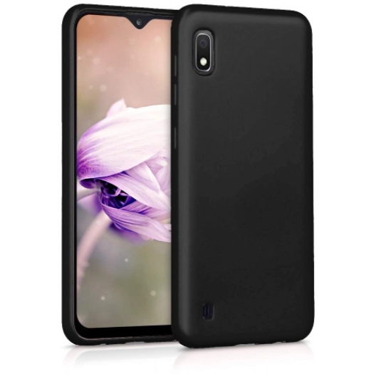 Samsung Galaxy A10 Kılıf İnce Soft Mat Renkli Esnek Silikon Kapak - Siyah