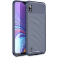 Samsung Galaxy A10 Kılıf Silikon Parmak İzi Bırakmayan Karbon Soft Negro Kapak - Lacivert