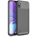 Samsung Galaxy A10 Kılıf Silikon Parmak İzi Bırakmayan Karbon Soft Negro Kapak - Siyah
