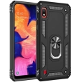 Samsung Galaxy A10 Kılıf Silikon Zırhlı Standlı Yüzüklü Mıknatıslı Tank Kapak - Siyah