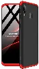 Samsung Galaxy A10s Kılıf 3 Parçalı 360 Tam Korumalı Rubber AYS Kapak  - Kırmızı - Siyah