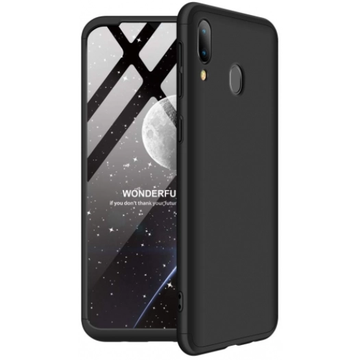 Samsung Galaxy A10s Kılıf 3 Parçalı 360 Tam Korumalı Rubber AYS Kapak  - Siyah