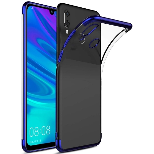 Samsung Galaxy A10s Kılıf Renkli Köşeli Lazer Şeffaf Esnek Silikon - Mavi