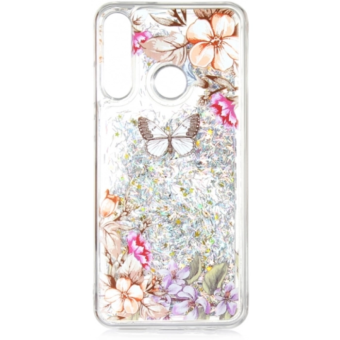 Samsung Galaxy A10s Kılıf Sıvılı Simli Silikon Marshmelo Kılıf - Beyaz