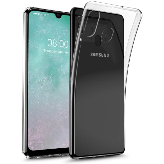 Samsung Galaxy A10s Kılıf Kamera Korumalı Esnek Silikon Kapak - Şeffaf