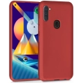 Samsung Galaxy A11 Kılıf İnce Soft Mat Renkli Esnek Silikon Kapak - Kırmızı