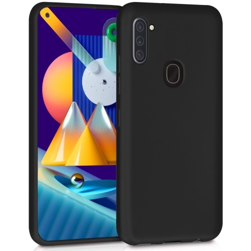 Samsung Galaxy A11 Kılıf İnce Soft Mat Renkli Esnek Silikon Kapak - Siyah