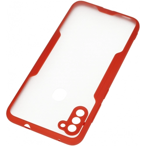 Samsung Galaxy A11 Kılıf Renkli Silikon Kamera Lens Korumalı Şeffaf Parfe Kapak - Kırmızı