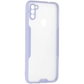 Samsung Galaxy A11 Kılıf Renkli Silikon Kamera Lens Korumalı Şeffaf Parfe Kapak - Lila