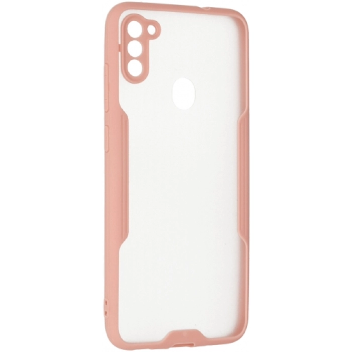 Samsung Galaxy A11 Kılıf Renkli Silikon Kamera Lens Korumalı Şeffaf Parfe Kapak - Pembe