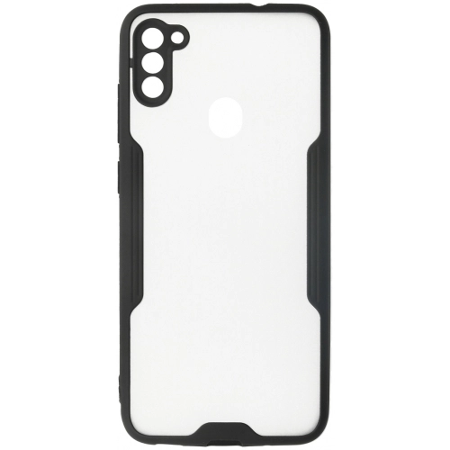 Samsung Galaxy A11 Kılıf Renkli Silikon Kamera Lens Korumalı Şeffaf Parfe Kapak - Siyah