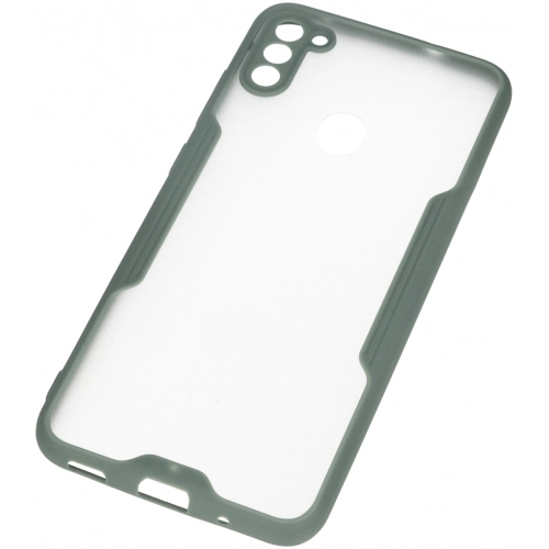 Samsung Galaxy A11 Kılıf Renkli Silikon Kamera Lens Korumalı Şeffaf Parfe Kapak - Yeşil