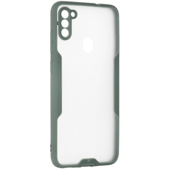 Samsung Galaxy A11 Kılıf Renkli Silikon Kamera Lens Korumalı Şeffaf Parfe Kapak - Yeşil