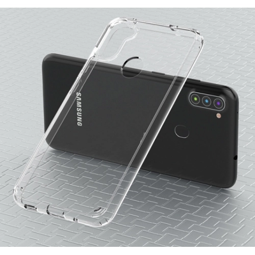 Samsung Galaxy A11 Kılıf Korumalı Kenarları Silikon Arkası Sert Coss Kapak - Şeffaf