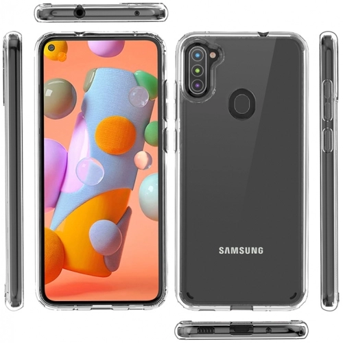 Samsung Galaxy A11 Kılıf Korumalı Kenarları Silikon Arkası Sert Coss Kapak - Şeffaf