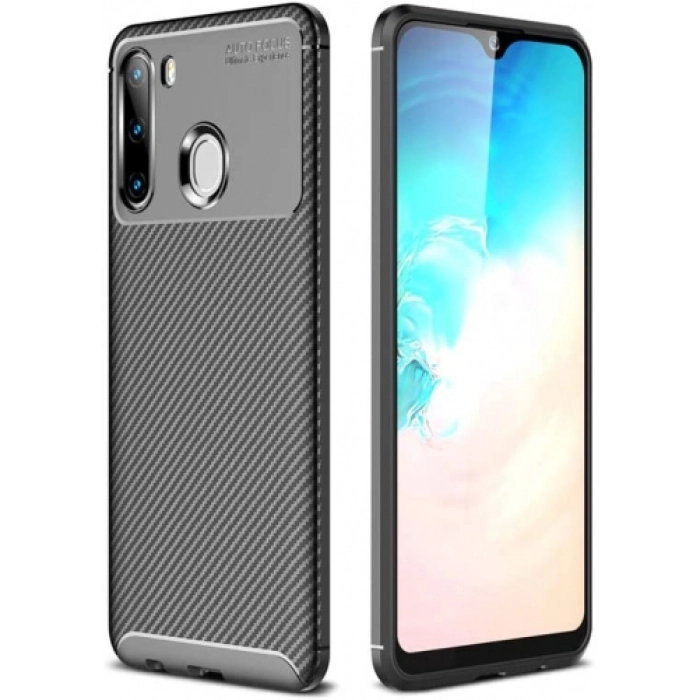 Samsung Galaxy A11 Kılıf Silikon Parmak İzi Bırakmayan Karbon Soft Negro Kapak - Siyah