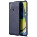 Samsung Galaxy A11 Kılıf Deri Görünümlü Lüks Parmak İzi Bırakmaz Niss Silikon Kapak - Lacivert