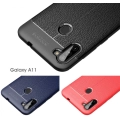 Samsung Galaxy A11 Kılıf Deri Görünümlü Lüks Parmak İzi Bırakmaz Niss Silikon Kapak - Siyah
