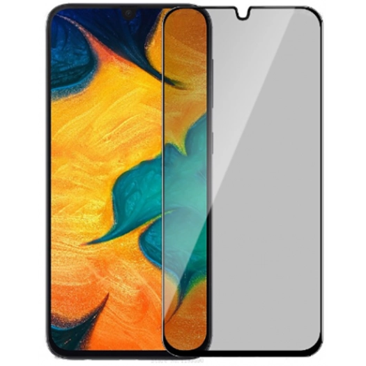 Samsung Galaxy A11 Kırılmaz Cam 5D Ekran Koruyucu Karartmalı Hayalet Cam Privacy Tam Kapatan - Siyah