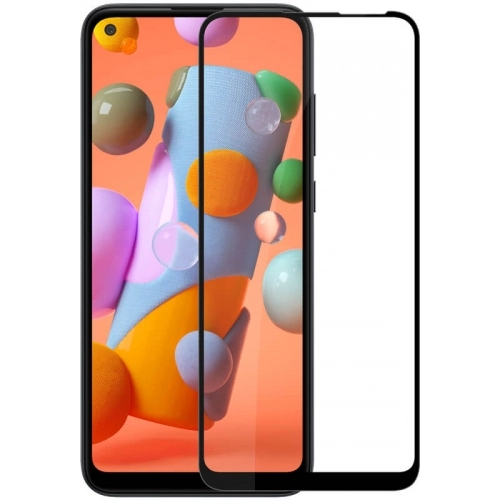 Samsung Galaxy A11 Kırılmaz Cam Tam Kapatan Kenarları Kırılmaya Dayanıklı Cam Ekran Koruyucu - Siyah