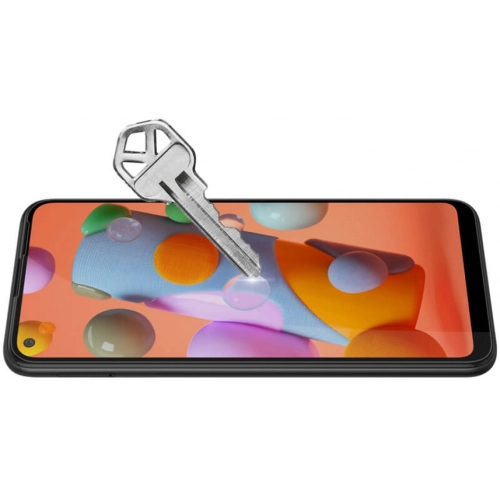 Samsung Galaxy A11 Kırılmaz Cam Tam Kapatan Kenarları Kırılmaya Dayanıklı Cam Ekran Koruyucu - Siyah