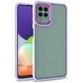 Samsung Galaxy A12 Kılıf Electro Silikon Renkli Flora Kapak - Lila