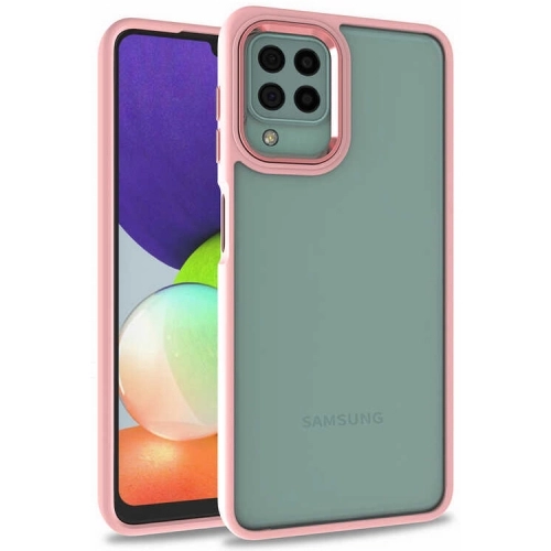 Samsung Galaxy A12 Kılıf Electro Silikon Renkli Flora Kapak - Rose Gold