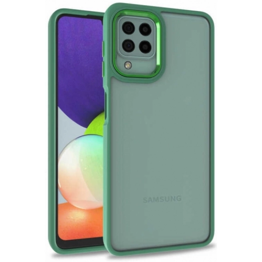 Samsung Galaxy A12 Kılıf Electro Silikon Renkli Flora Kapak - Yeşil