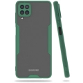 Samsung Galaxy A12 Kılıf Renkli Silikon Kamera Lens Korumalı Şeffaf Parfe Kapak - Yeşil