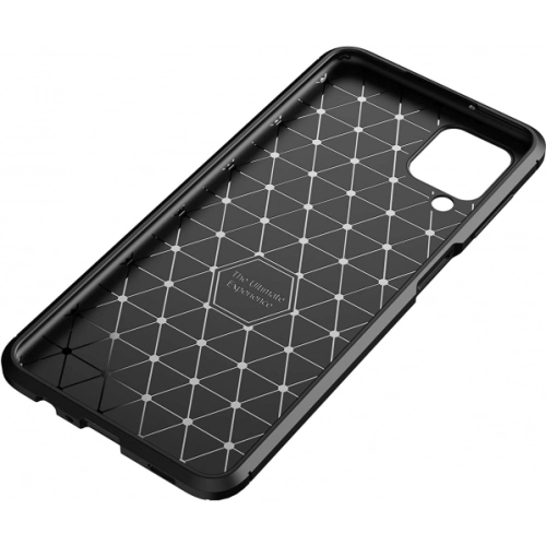 Samsung Galaxy A12 Kılıf Silikon Parmak İzi Bırakmayan Karbon Soft Negro Kapak - Siyah