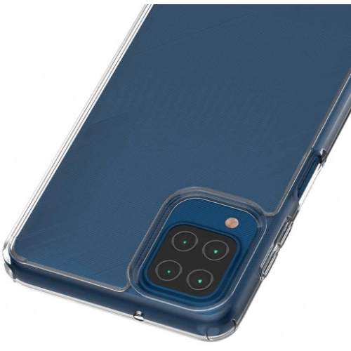 Samsung Galaxy A12 Kılıf Korumalı Kenarları Silikon Arkası Sert Coss Kapak - Şeffaf