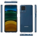 Samsung Galaxy A12 Kılıf Korumalı Kenarları Silikon Arkası Sert Coss Kapak  - Şeffaf