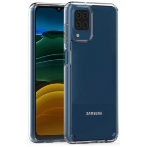 Samsung Galaxy A12 Kılıf Korumalı Kenarları Silikon Arkası Sert Coss Kapak  - Şeffaf