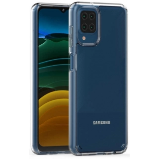 Samsung Galaxy A12 Kılıf Korumalı Kenarları Silikon Arkası Sert Coss Kapak  - Şeffaf