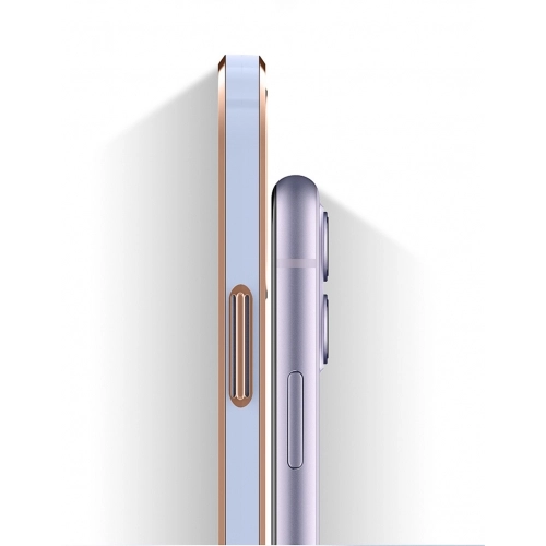 Samsung Galaxy A12 Kılıf Parlak Kenarlar Pastel Silikon Voit Kapak - Lacivert