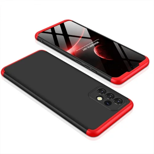 Samsung Galaxy A13 4G Kılıf 3 Parçalı 360 Tam Korumalı Rubber AYS Kapak - Kırmızı