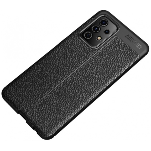 Samsung Galaxy A13 4G Kılıf Deri Görünümlü Lüks Parmak İzi Bırakmaz Niss Silikon Kapak - Siyah