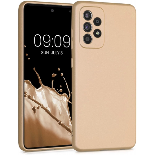 Samsung Galaxy A13 4G Kılıf İnce Soft Mat Renkli Esnek Silikon Kapak - Gold