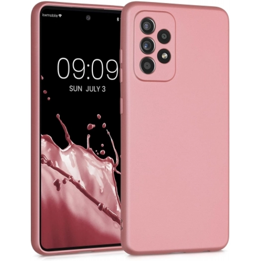 Samsung Galaxy A13 4G Kılıf İnce Soft Mat Renkli Esnek Silikon Kapak - Rose Gold