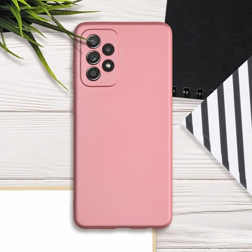 Samsung Galaxy A13 4G Kılıf İnce Soft Mat Renkli Esnek Silikon Kapak - Rose Gold